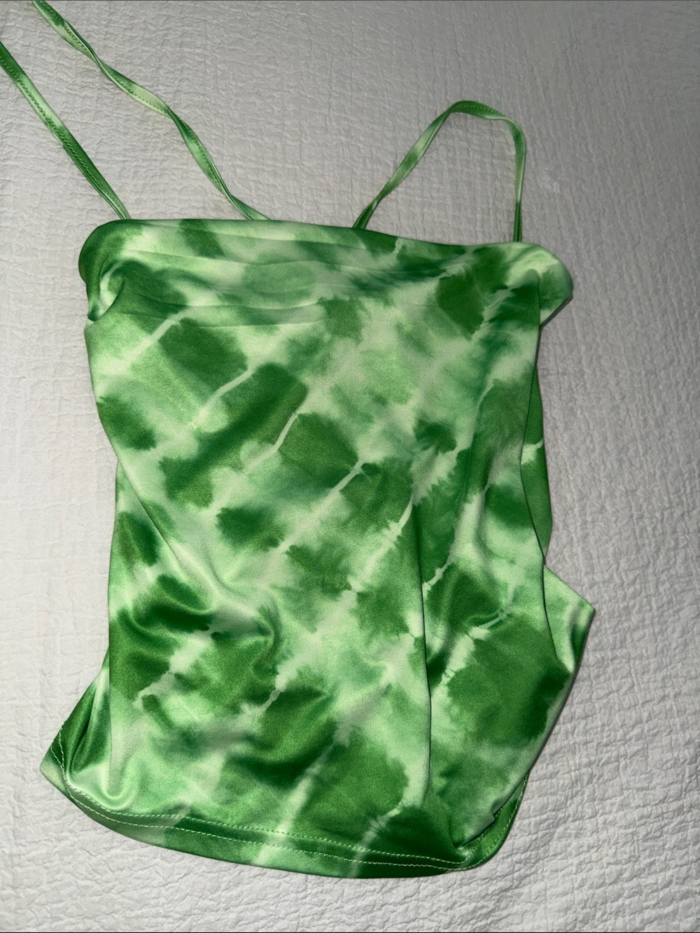 Amazon Green Tie-Dye Satin Camisole